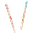 A pair of Arenzza erasable pens for kids and gifts, featuring colorful designs and ergonomic grips on a white background.