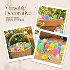 A set of 24 colorful pre-filled Easter eggs with fun surprises for kids, perfect for Easter celebrations and gift-giving.