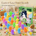 A box of 24 pre-filled Easter eggs from Arenzza, colorful plastic eggs filled with surprises for kids' Easter fun.