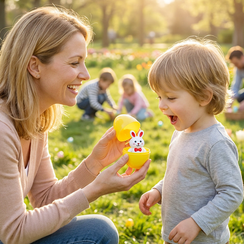 A set of 24 colorful pre-filled Easter eggs from Arenzza, featuring fun surprises for kids, perfect for Easter celebrations.