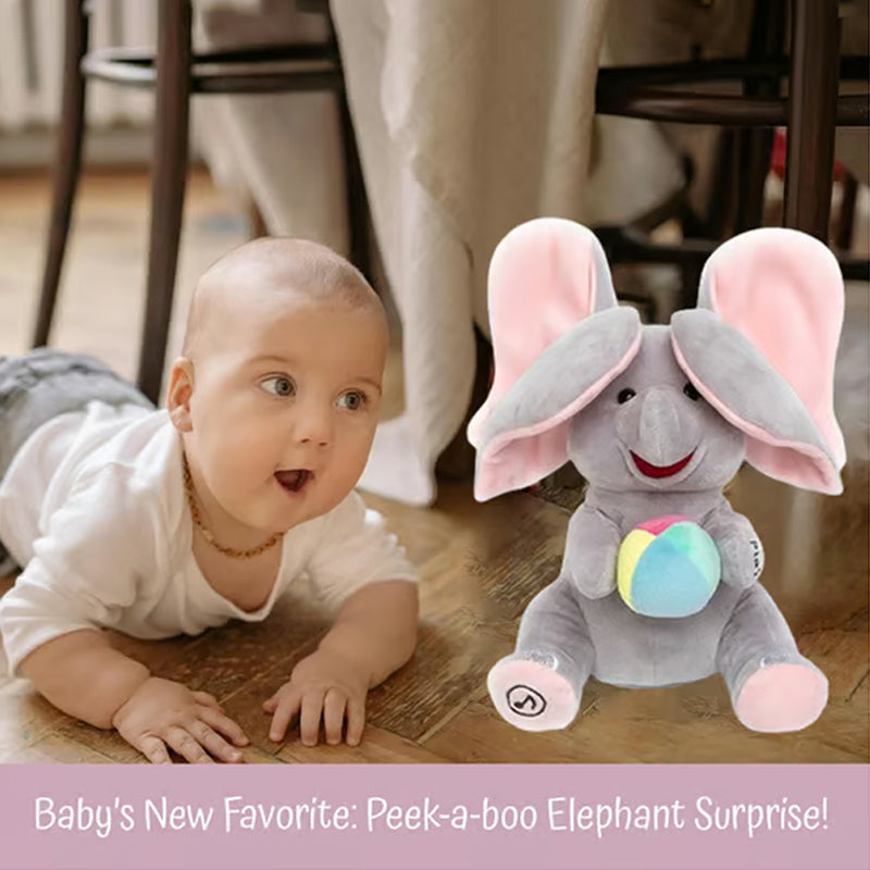 Aarenza Cute Hide And Seek Elephant plush doll for kids, featuring soft fabric and playful design, perfect as a kids' toy or gift.