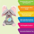 Aarenza Cute Hide And Seek Elephant plush toy for kids, soft stuffed animal with playful features, perfect for cuddling and play.