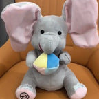 Aarenza Cute Hide And Seek Elephant plush toy for kids, soft stuffed animal with detailed elephant features, ideal for gifts and play.