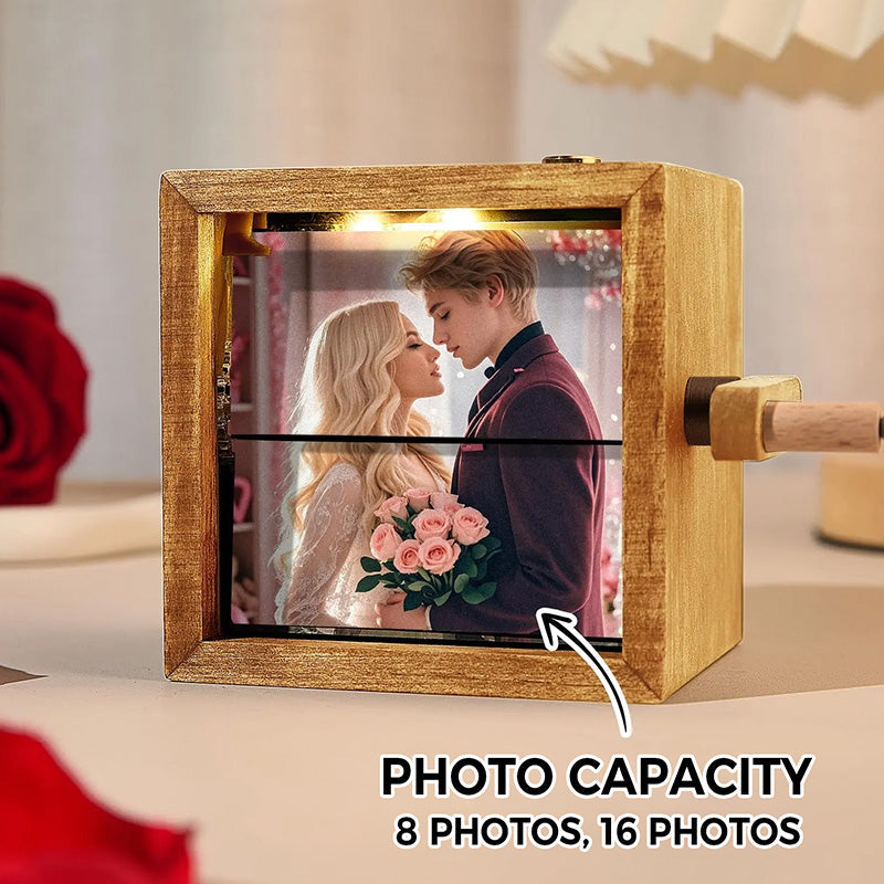 Arenzza Photo Display Rotary Flip Book showing colorful pages with photos, designed as a fun kids' toy and gift item.