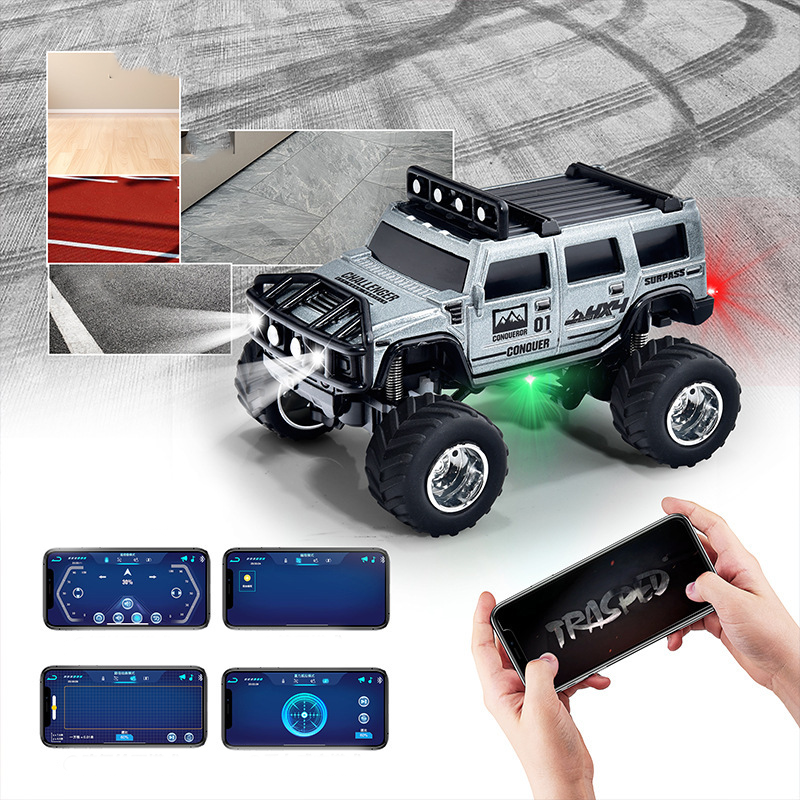 Aarenza Mini RC Off-Road Truck with lights, colorful toy vehicle for kids, designed for off-road play and outdoor adventures.
