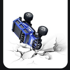 Arenzza mini RC off-road truck with lights, colorful toy vehicle designed for kids and outdoor play, featuring rugged wheels and bright lights.
