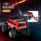 Arenzza mini RC off-road truck with lights, toy vehicle designed for kids, featuring rugged wheels and bright LED lights.