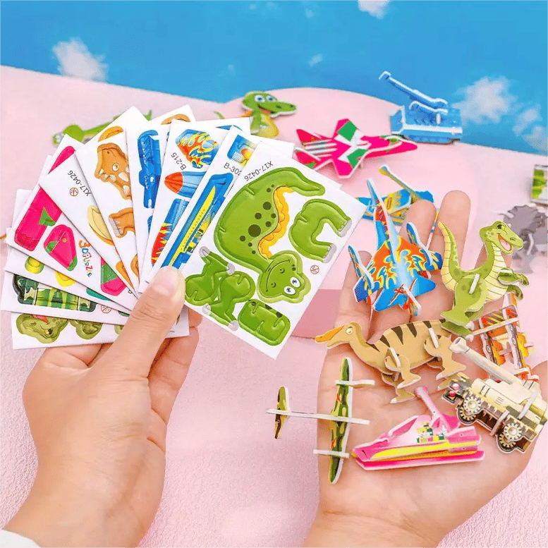 Colorful 2025 Educational 3D Cartoon Puzzle toy for kids by Arenzza, featuring vibrant cartoon characters and engaging design.