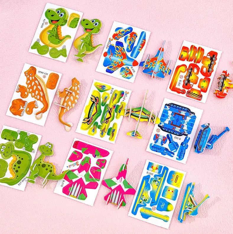Colorful 2025 Educational 3D Cartoon Puzzle toy for kids by Arenzza, featuring vibrant cartoon characters and engaging geometric shapes.
