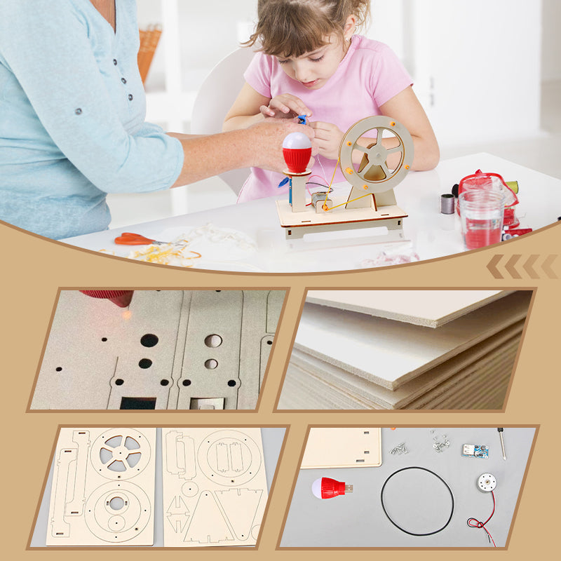 Colorful handmade technology toy by Arenzza, designed for kids and creative play, featuring various electronic components and engaging design.