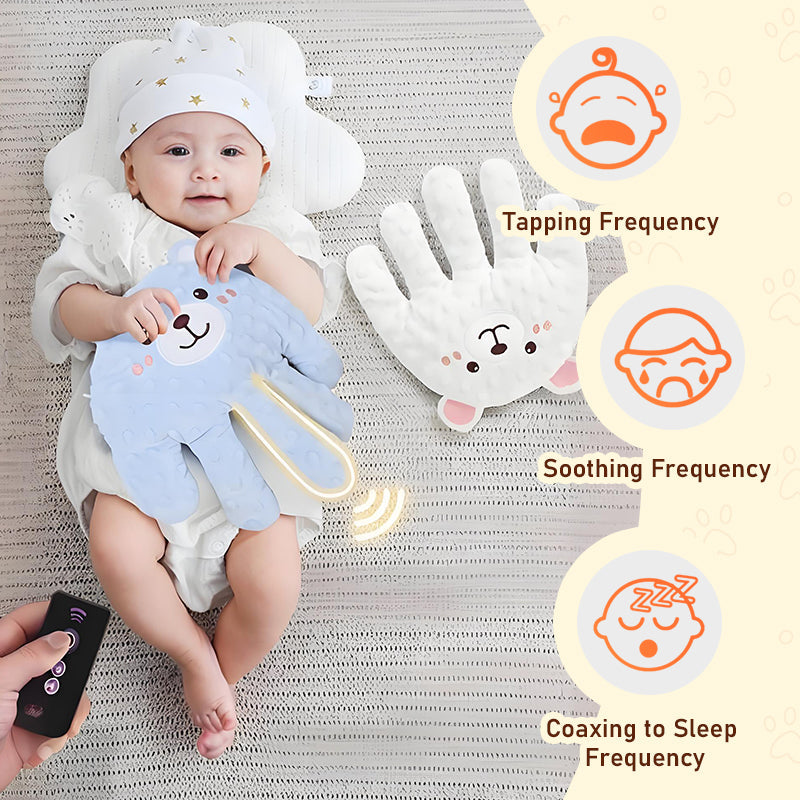 Arenzza Smart Soothing Baby Sleep Palm toy with soft fabric and gentle colors, designed to comfort and soothe infants during sleep.