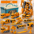 Arenzza magnetic transform engineering car toy for kids, featuring colorful assembled plastic parts and magnetic connectors.