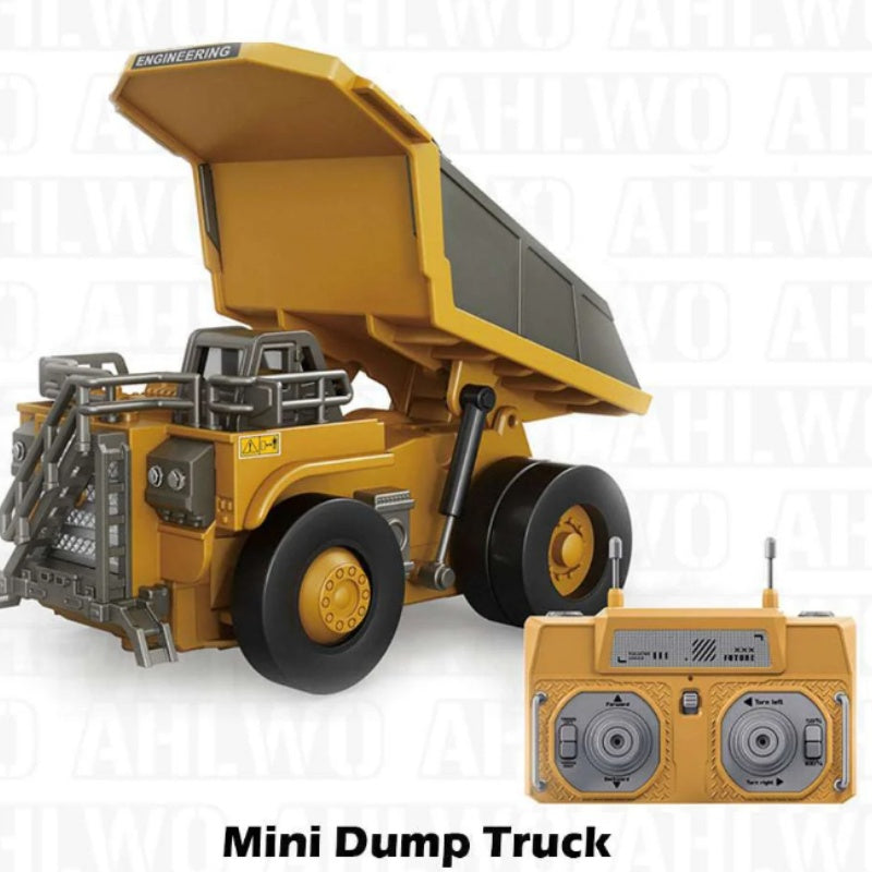 Aarenza 1/64 mini RC toy set with excavator, dump truck, and forklift, perfect for kids' play and gift occasions.