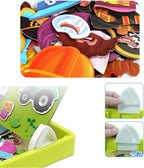 Aarenza magnetic face puzzles for kids, featuring double-sided dress-up travel game with colorful puzzle pieces and educational design.