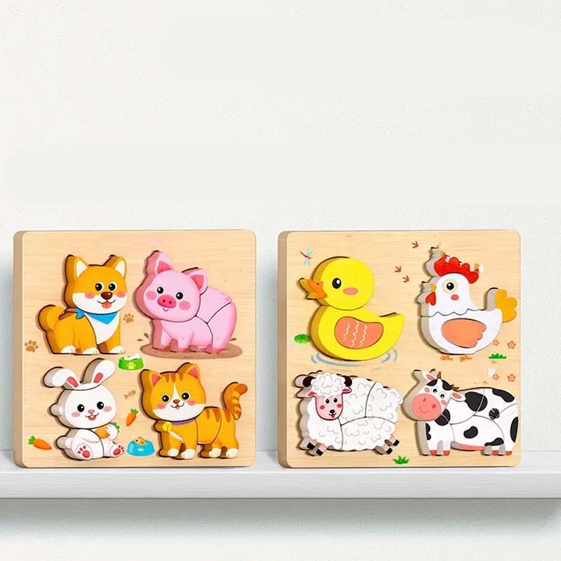 Arenzza educational wooden 3D puzzle toy for kids, featuring colorful interlocking pieces and a creative, playful design.
