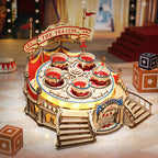 Aarenza DIY wooden puzzles carousel music box toy with colorful puzzle pieces and a rotating carousel design for kids and gifts.
