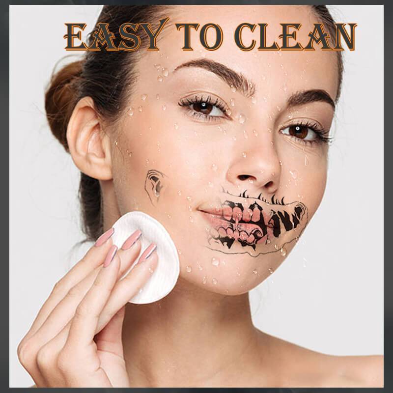 Arenzza Halloween prank makeup temporary tattoo for kids, featuring spooky designs for fun Halloween costumes and play.