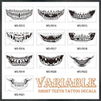 Aarenza Halloween prank makeup temporary tattoo featuring spooky design for kids, perfect for costumes and fun Halloween dress-up.