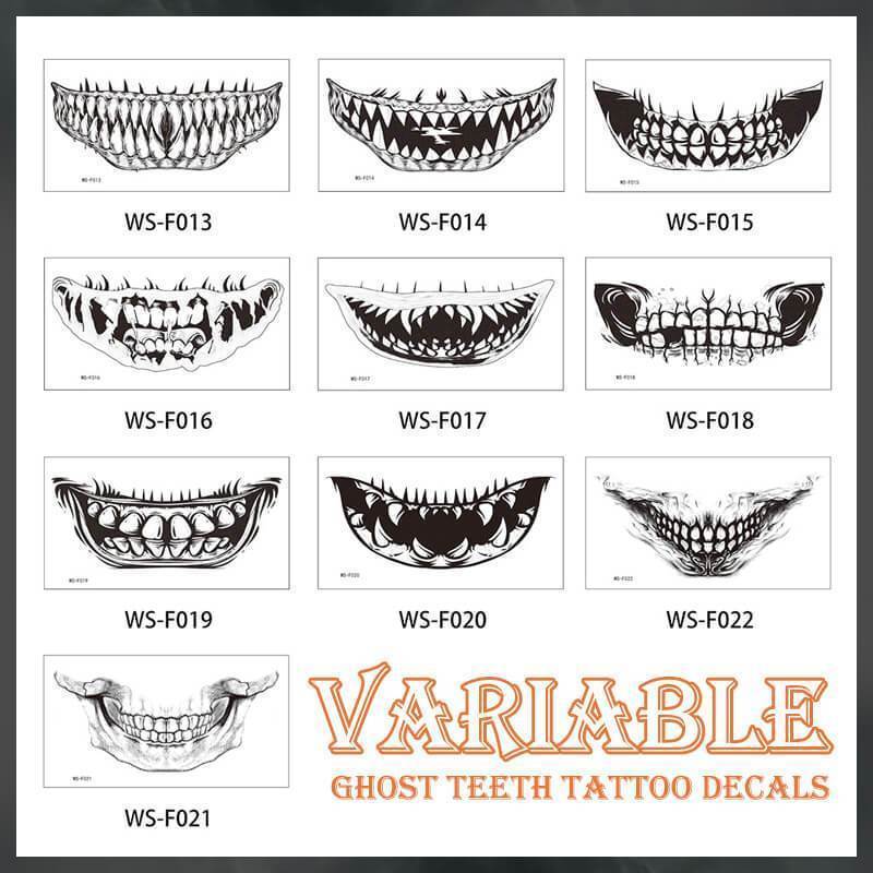 Aarenza Halloween prank makeup temporary tattoo featuring spooky design for kids, perfect for costumes and fun Halloween dress-up.