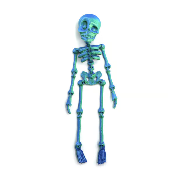 A 3D printed vintage skeleton magnetic figurine by Arenzza, featuring detailed bone design, perfect as a playful toy or gift.
