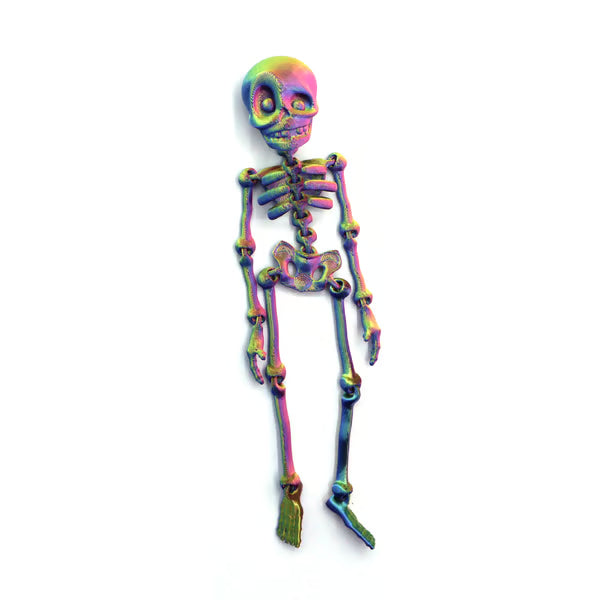 3D printed vintage skeleton magnetic figurine by Arenzza, featuring a detailed skeleton design suitable as a toy or gift.