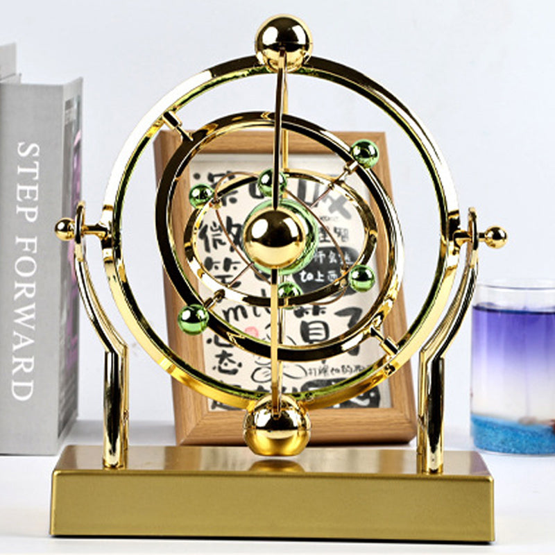 Arenzza celestial orbit perpetual motion pendulum toy with rotating planets and orbiting spheres, decorative home rotary ornament.