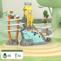 Arenzza electric dual track dinosaur slide toy for kids with colorful tracks, lights, and interactive features, perfect for play and gifts.