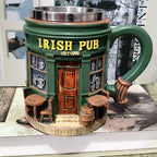 Arenzza 3D Irish Pub Resin Mug toy, featuring detailed Irish pub design, perfect for kids and gift collections.