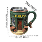 Aarenza 3D Irish Pub Resin Mug toy, featuring detailed Irish pub design, perfect for kids and collectible gift enthusiasts.
