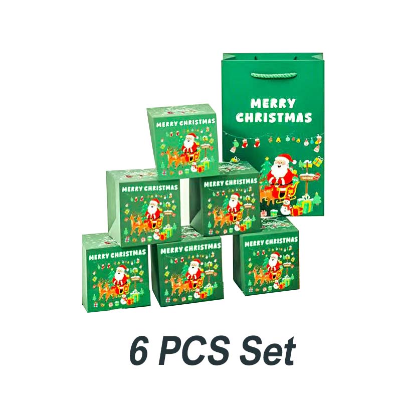 Aarenza folding bouncing Christmas gift box toy for kids, festive holiday toy with colorful holiday design.