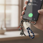 Arenzza aluminum alloy dinosaur charm paired with a hand-woven bracelet, suitable as a kids' toy or gift accessory.