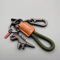 Arenzza aluminum alloy dinosaur charm paired with a woven bracelet, perfect as a kids' toy or gift accessory.