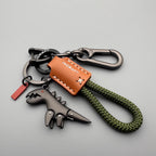 Arenzza aluminum alloy dinosaur charm paired with a woven bracelet, perfect as a kids' toy or gift accessory.