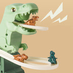 Arenzza electric dinosaur chase race track playset featuring colorful tracks, dinosaur figures, and racing cars for kids' toy fun.