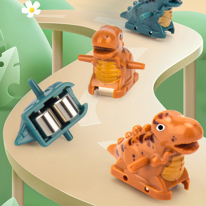 Arenzza Electric Dinosaur Chase Race Track Playset with colorful dinosaur-themed race track and toy cars for kids.