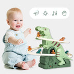 Arenzza Electric Dinosaur Chase Race Track Playset with colorful dinosaur-themed race tracks and toy cars for kids.
