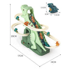 Arenzza Electric Dinosaur Chase Race Track Playset featuring colorful toy dinosaurs and race tracks for kids' play.
