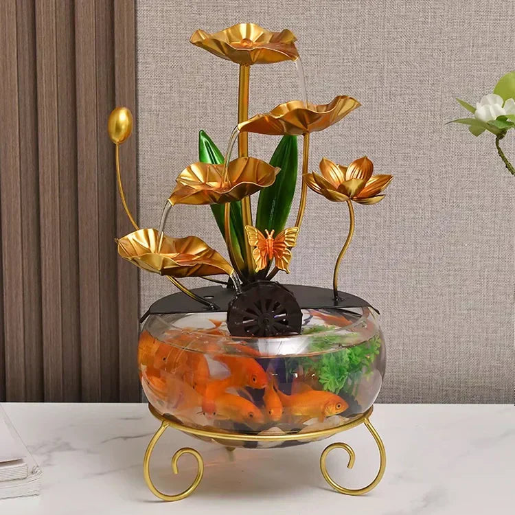 Arenzza luxury aquarium-shaped lotus ornament toy, colorful and creative decorative piece for kids and gifts.