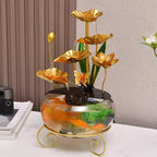 Arenzza luxury aquarium-shaped lotus ornament toy, creative and decorative for kids and gifts, featuring intricate lotus flower details.