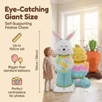 A giant 3D standing bunny balloon in white with pink accents, designed for Easter celebrations, by Arenzza.