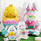A giant 3D standing bunny balloon from Arenzza, designed for Easter celebrations, featuring a cheerful, self-supporting festive bunny figure.