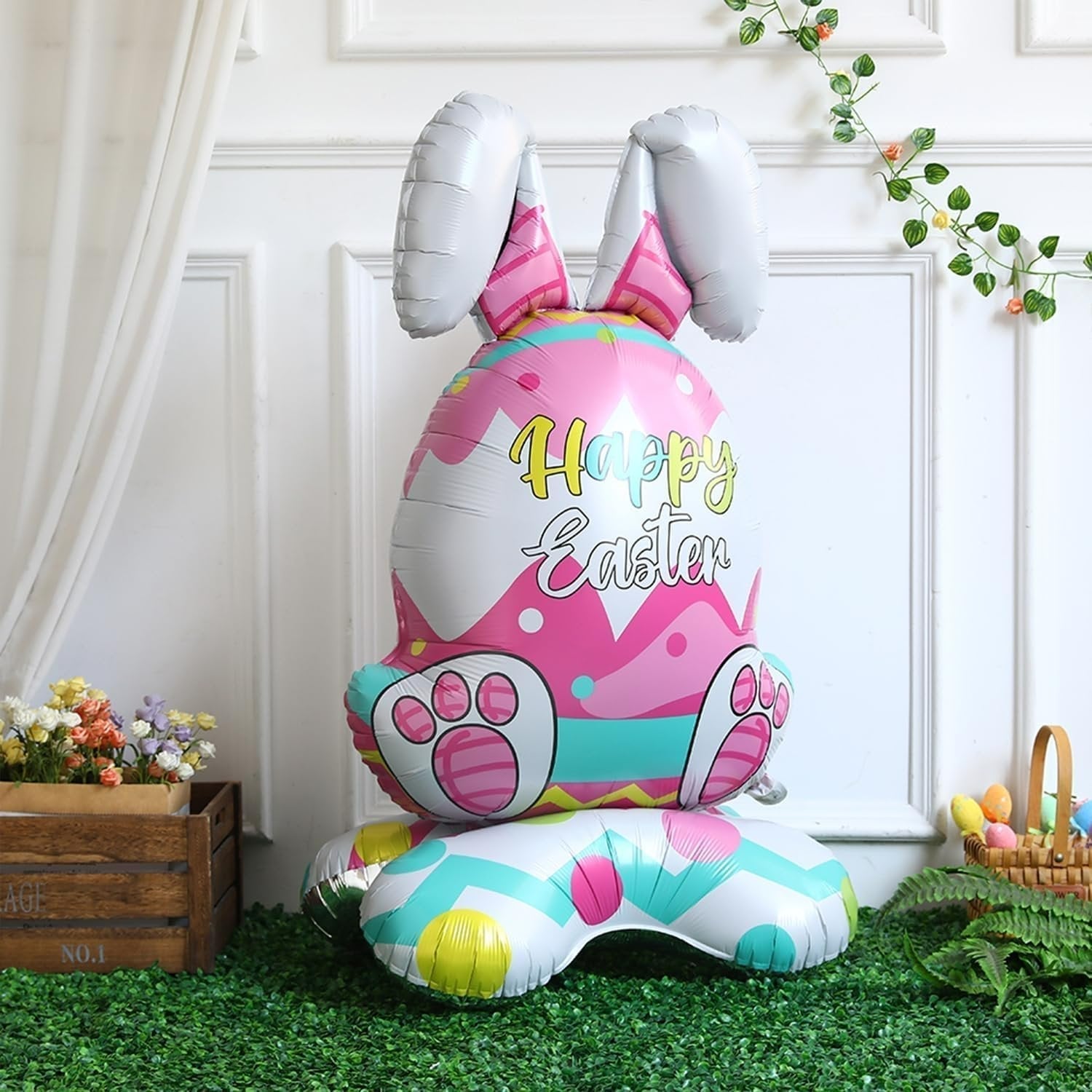 A giant 3D standing bunny balloon from Arenzza, perfect for Easter celebrations and festive decorations.