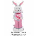 A giant Arenzza 3D standing bunny balloon for Easter, self-supporting and festive, perfect for kids' gifts and holiday celebrations.