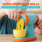 Arenzza kids clay noodle maker playset with colorful tools and clay for creative play and crafting fun.