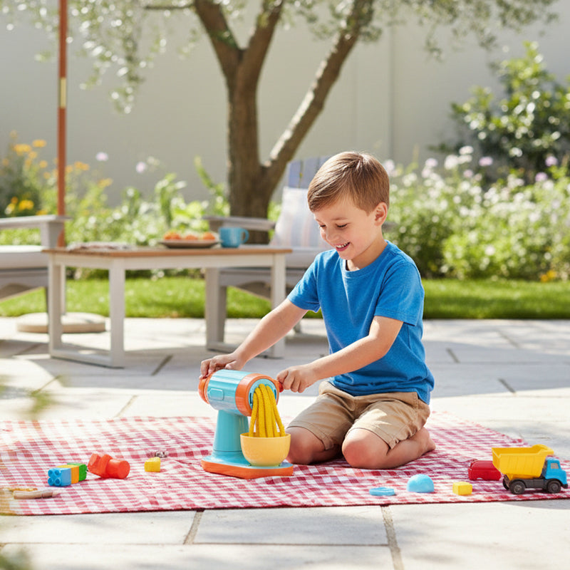 Arenzza Kids Clay Noodle Maker Playset with colorful clay and tools for creative children's toy play and gift.