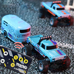 Arenzza OEIN Mini RC Monster Truck toy with large wheels and vibrant colors, designed for kids and outdoor play.