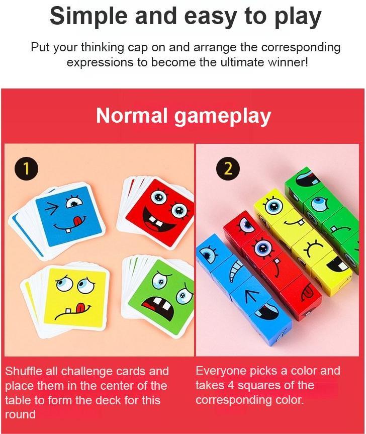 Arenzza 5D puzzle toy featuring colorful educational faces changing family game for kids and family fun.