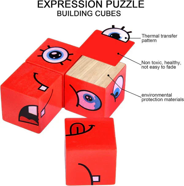 Arenzza 5D puzzle toy featuring colorful faces changing family game for kids, educational and fun gift for children.