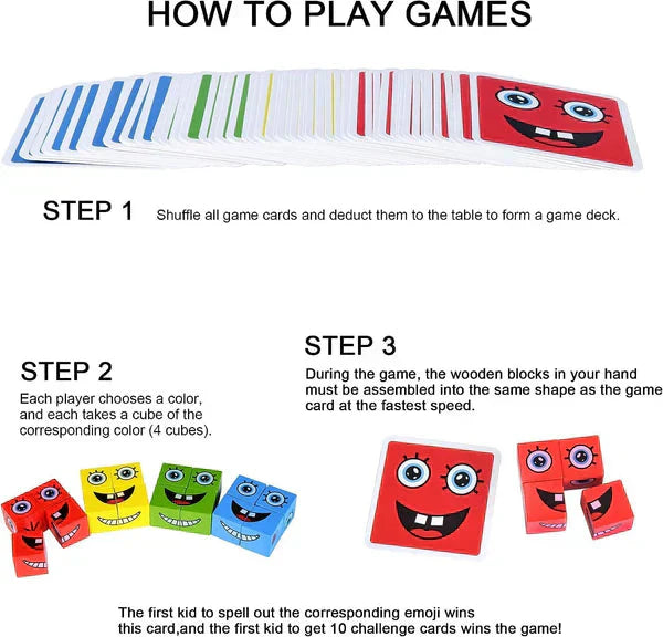 Aarenza 5D puzzle featuring educational face-changing family characters, colorful toy for kids and family entertainment.