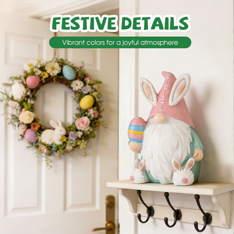 Arenzza Easter Bunny Gnome Figurine toy, featuring a whimsical bunny with a gnome hat, perfect for kids and Easter decorations.